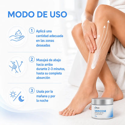 Crema Varicose Alifeet® | Alivio para Piernas Pesadas, Arañitas y Várices.
