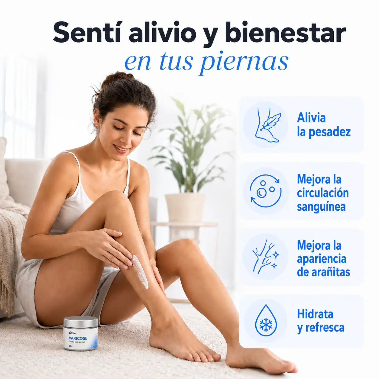 Crema Varicose Alifeet® | Alivio para Piernas Pesadas, Arañitas y Várices.