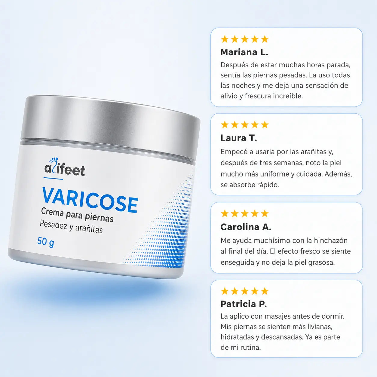 Crema Varicose Alifeet® | Alivio para Piernas Pesadas, Arañitas y Várices.